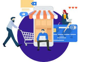 illustration site ecommerce marchand vente en ligne